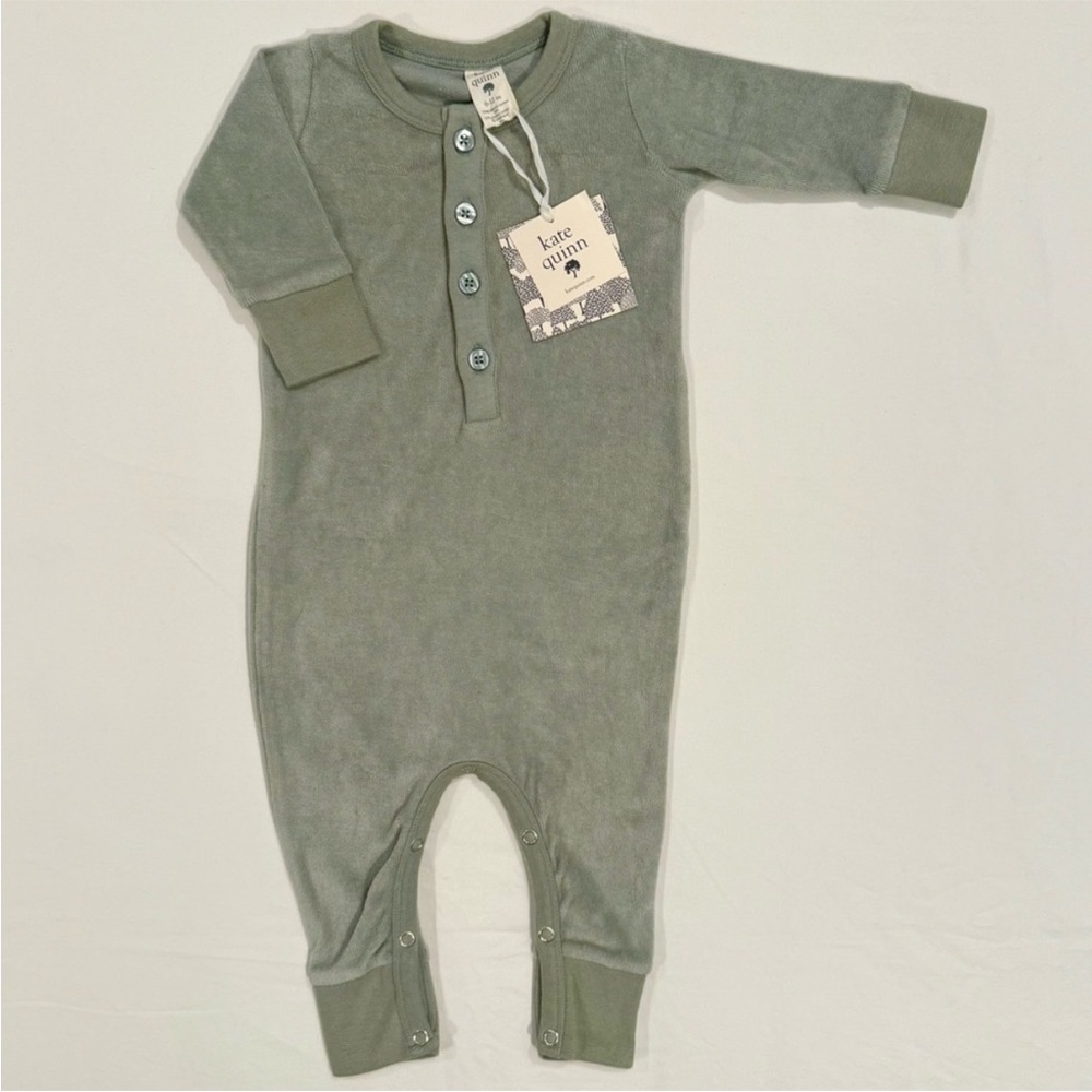 New Kate Quinn Long Sleeve Sport Union Suit Boys 6-12M Girls Ribbed Organic Fall